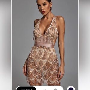 BNWT Bella Barnett Louisa Mini Dress Champagne Sz XS